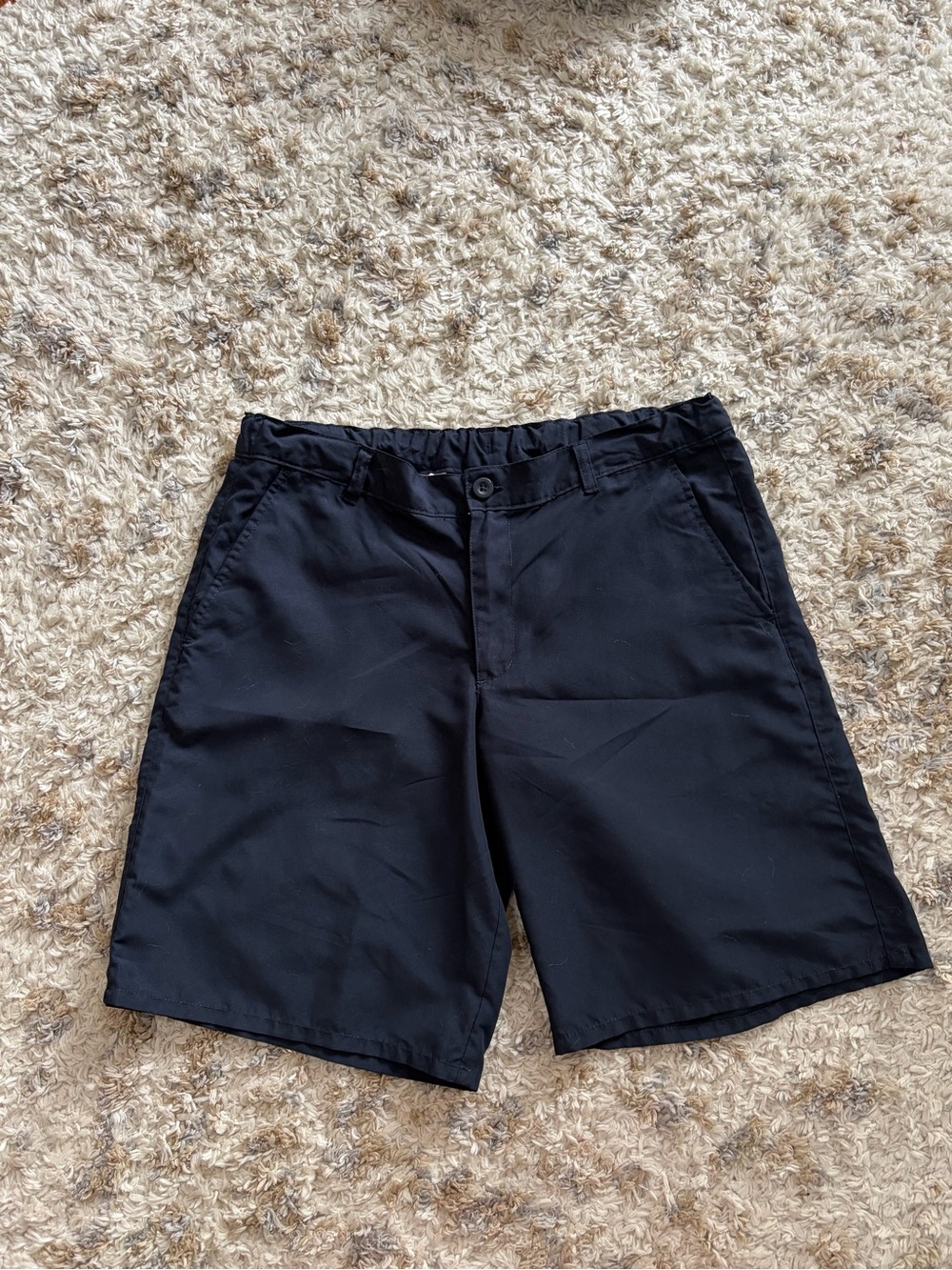 Chaps Black Flat-Front Kid's Shorts